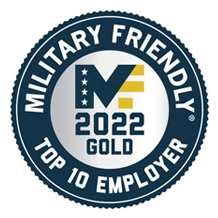 Military Friendly Top 10 Gold Employer badge