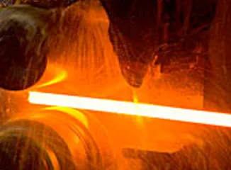 Hot steel bar production in rolling mill