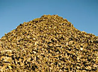 Large pile of processed scrap metal