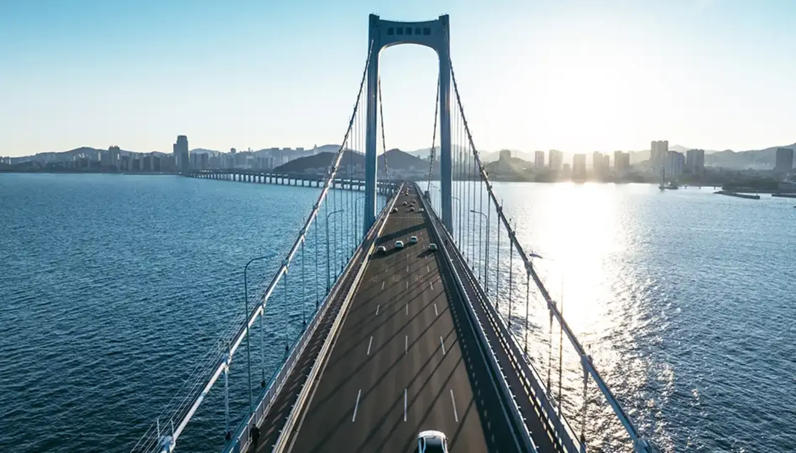 Steel suspension bridge representing infrastructure applications