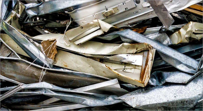 Steel scrap metal prepared for recycling