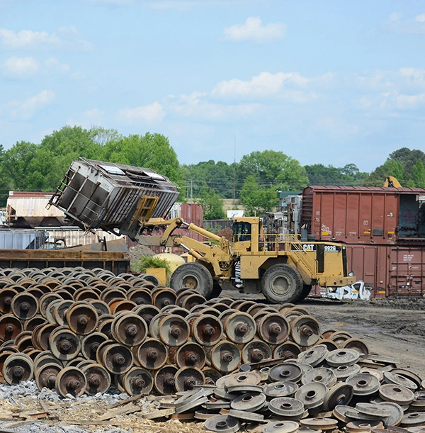 Recovered railcar components prepared for asset recovery