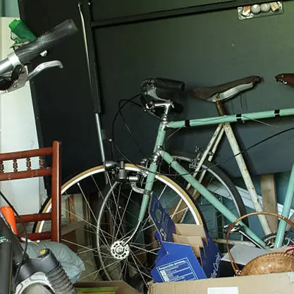 Old bicycles and metal household items recycling