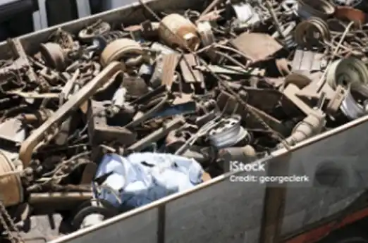 Construction scrap metal collected for recycling